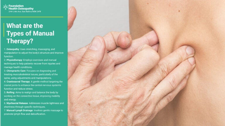 What are the types of manual therapy